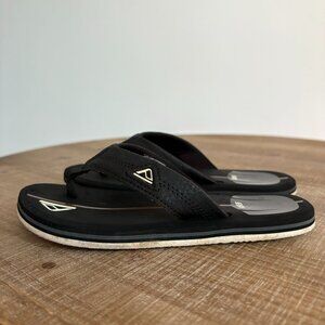REEF Little Kids Size 13/1 Thong Style Sandals Black Slip On Shoes
